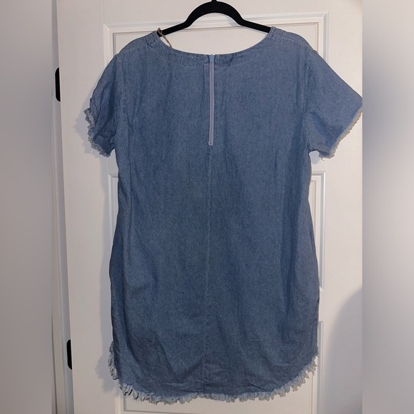 Nordstrom Denim Mini Dress Size L - Picture 4 of 5